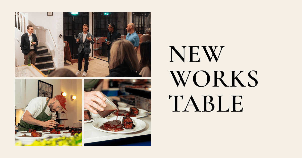 New Works Table share image with photos from a dinner